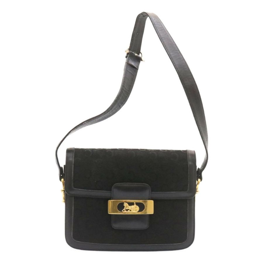 【日本直送】CELINE C Macadam 馬車圖案肩包帆布黑色金色正品 am1471g-19