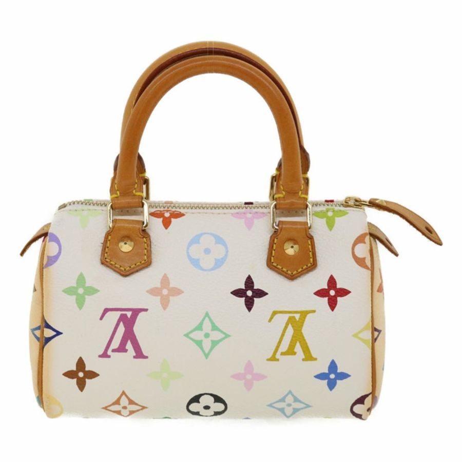【日本直送】路易威登 Monogram Multicolor 迷你 Speedy 手提包 白色 M92645 正品 am1710g-1