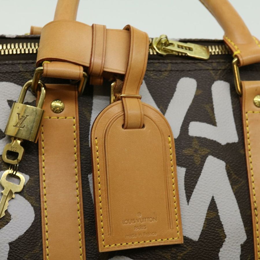 【日本直送】路易威登 Monogram 塗鴉 Keepall 50 波士頓包白色 M92197 正品 30516A-21