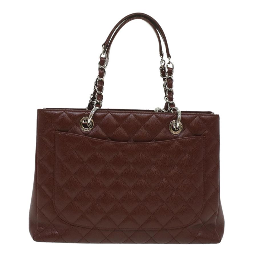 【日本直送】CHANEL GST 鏈條手提包魚子醬膚色酒紅色 CC 正品 lt729-1
