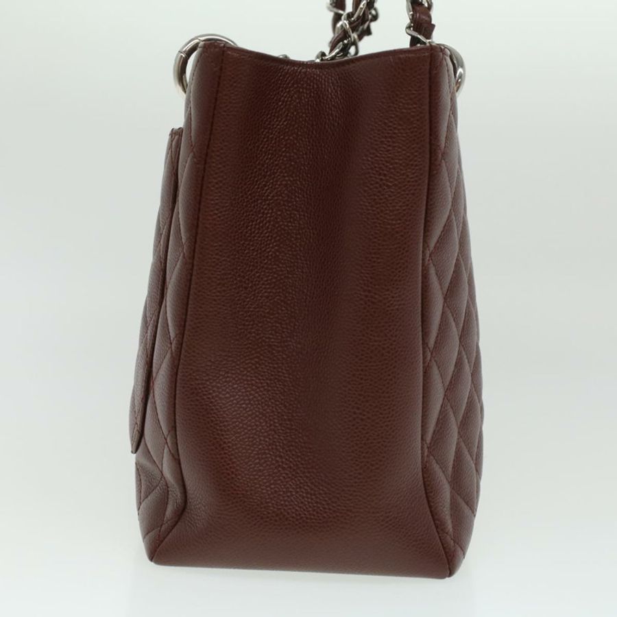 【日本直送】CHANEL GST 鏈條手提包魚子醬膚色酒紅色 CC 正品 lt729-3