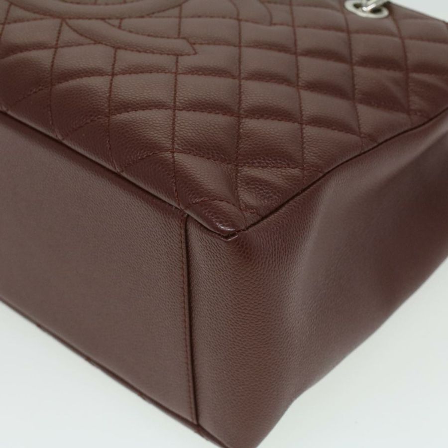【日本直送】CHANEL GST 鏈條手提包魚子醬膚色酒紅色 CC 正品 lt729-7
