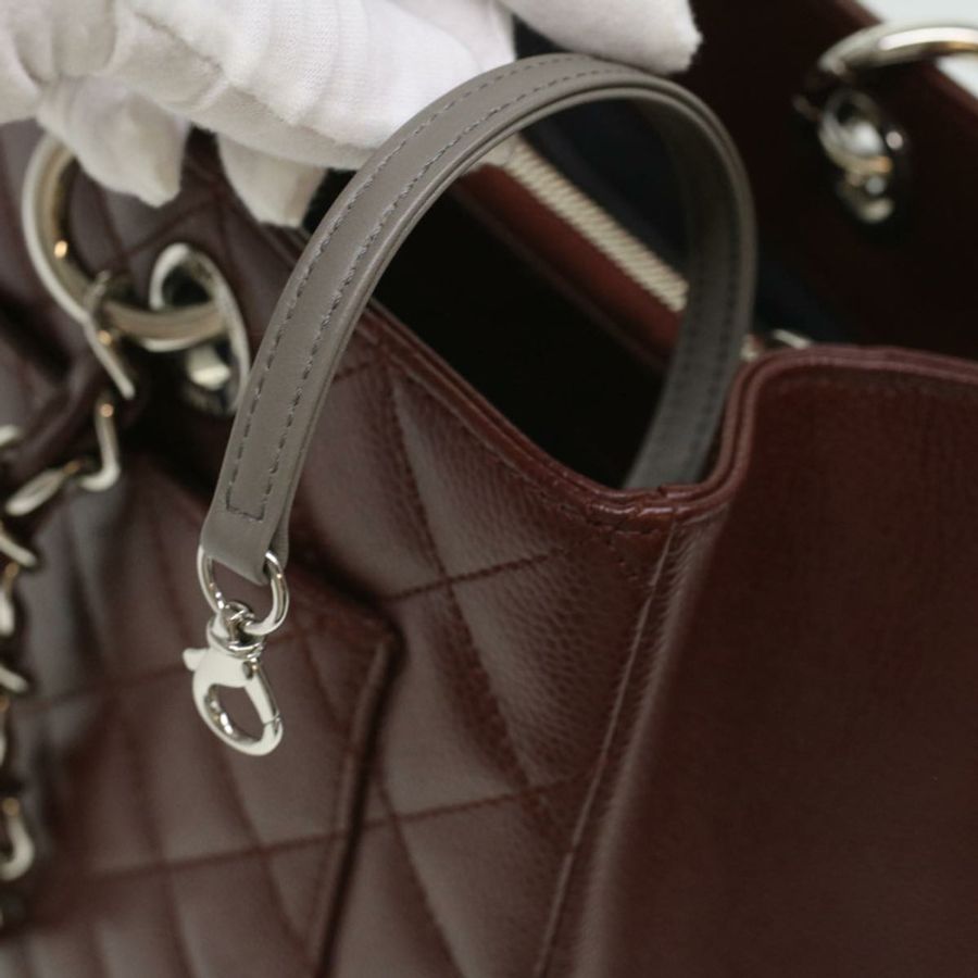 【日本直送】CHANEL GST 鏈條手提包魚子醬膚色酒紅色 CC 正品 lt729-8