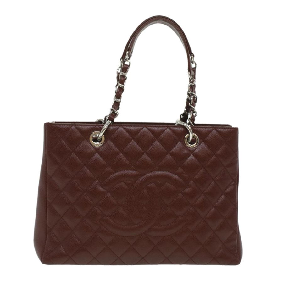 【日本直送】CHANEL GST 鏈條手提包魚子醬膚色酒紅色 CC 正品 lt729-12