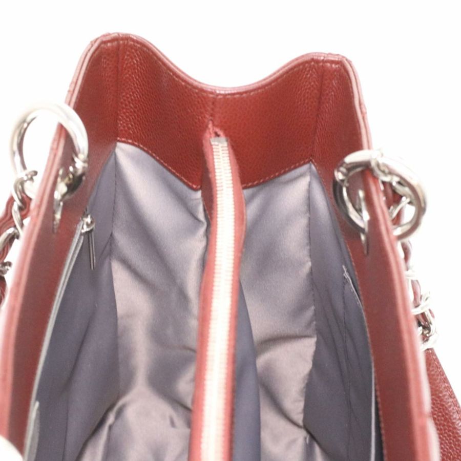 【日本直送】CHANEL GST 鏈條手提包魚子醬膚色酒紅色 CC 正品 lt729-19