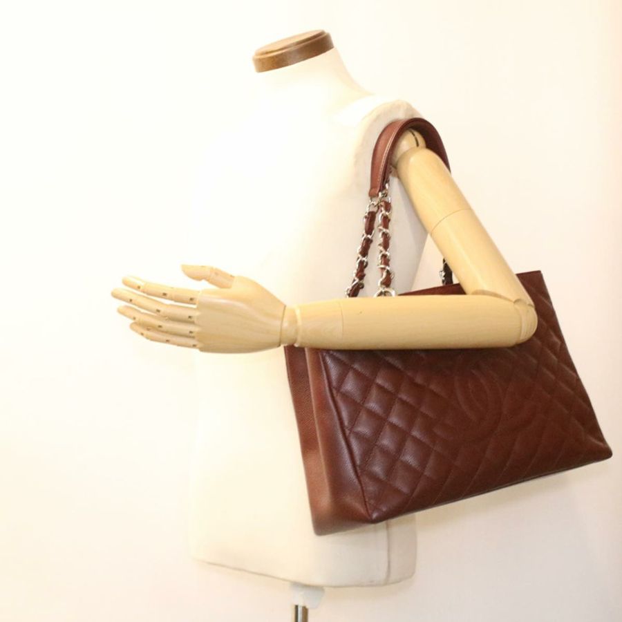 【日本直送】CHANEL GST 鏈條手提包魚子醬膚色酒紅色 CC 正品 lt729-26