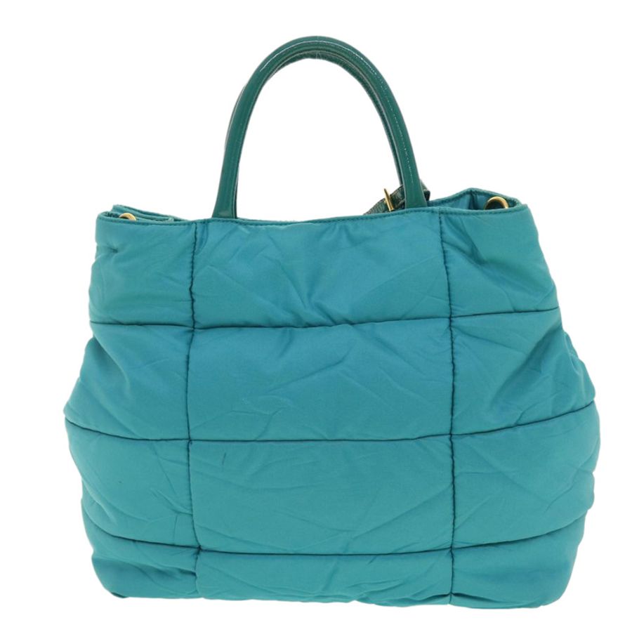 【日本直送】PRADA 絎縫手提包 尼龍 2way Turquoise Blue Auth 40351-1