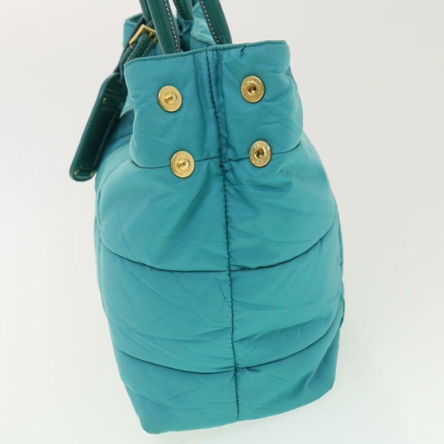 【日本直送】PRADA 絎縫手提包 尼龍 2way Turquoise Blue Auth 40351-2