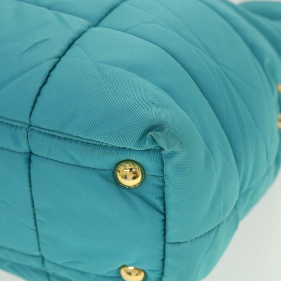 【日本直送】PRADA 絎縫手提包 尼龍 2way Turquoise Blue Auth 40351-13