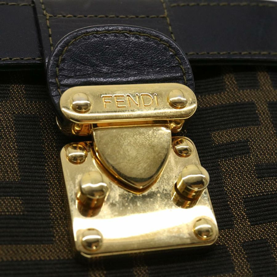【日本直送】FENDI Zucca 帆布手提包尼龍 2way 棕色黑色正品 am4252-7