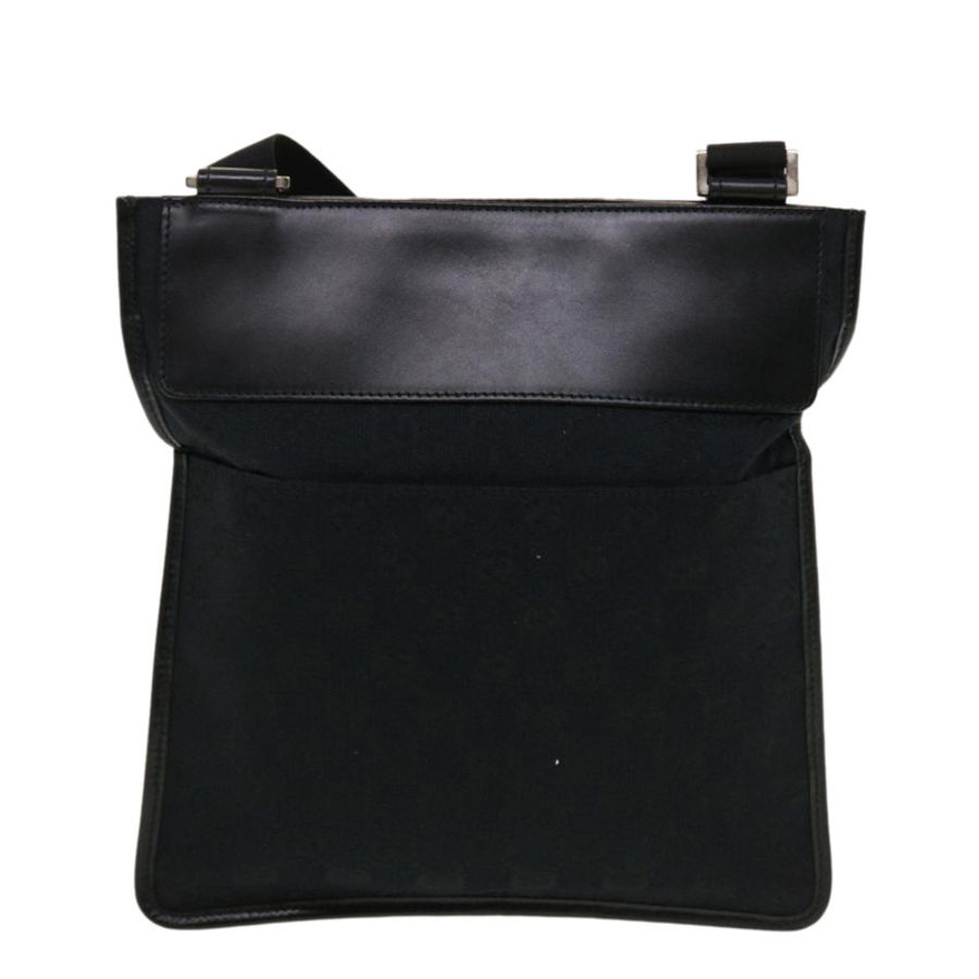 【日本直送】GUCCI GG帆布平底肩背包 黑色 0348 正品 ki2992-1