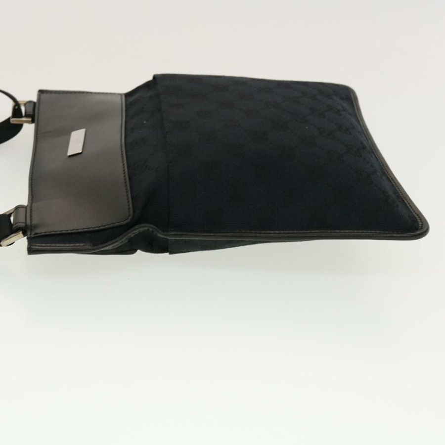 【日本直送】GUCCI GG帆布平底肩背包 黑色 0348 正品 ki2992-2