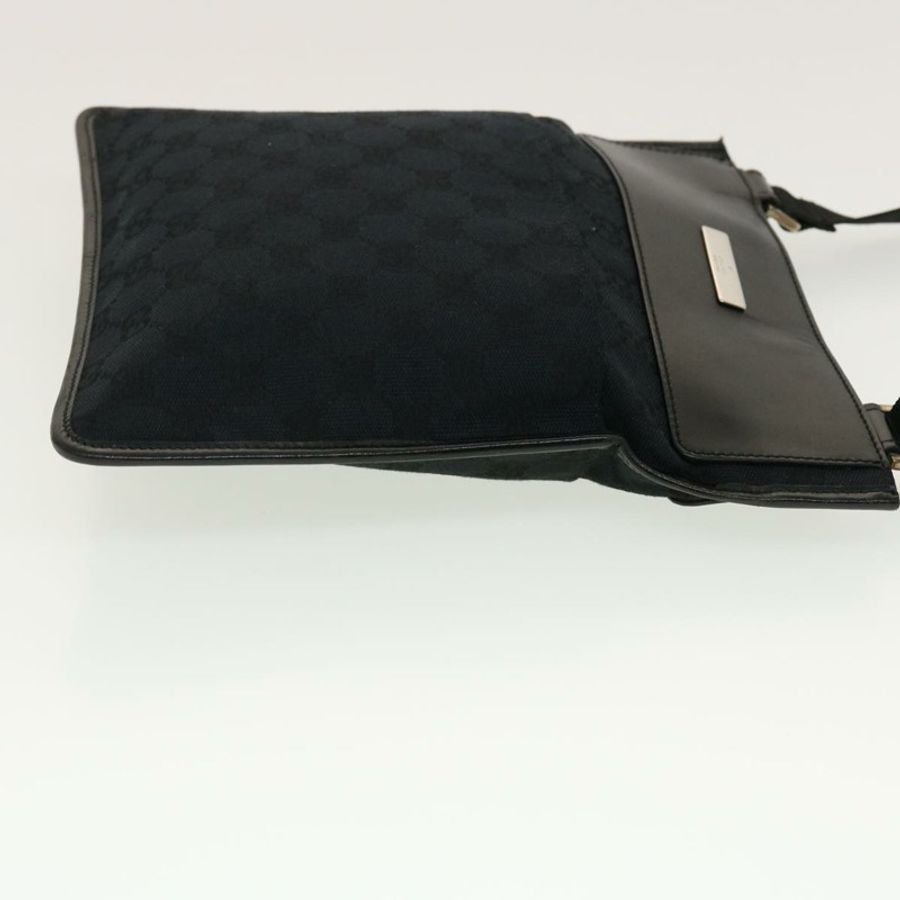 【日本直送】GUCCI GG帆布平底肩背包 黑色 0348 正品 ki2992-3