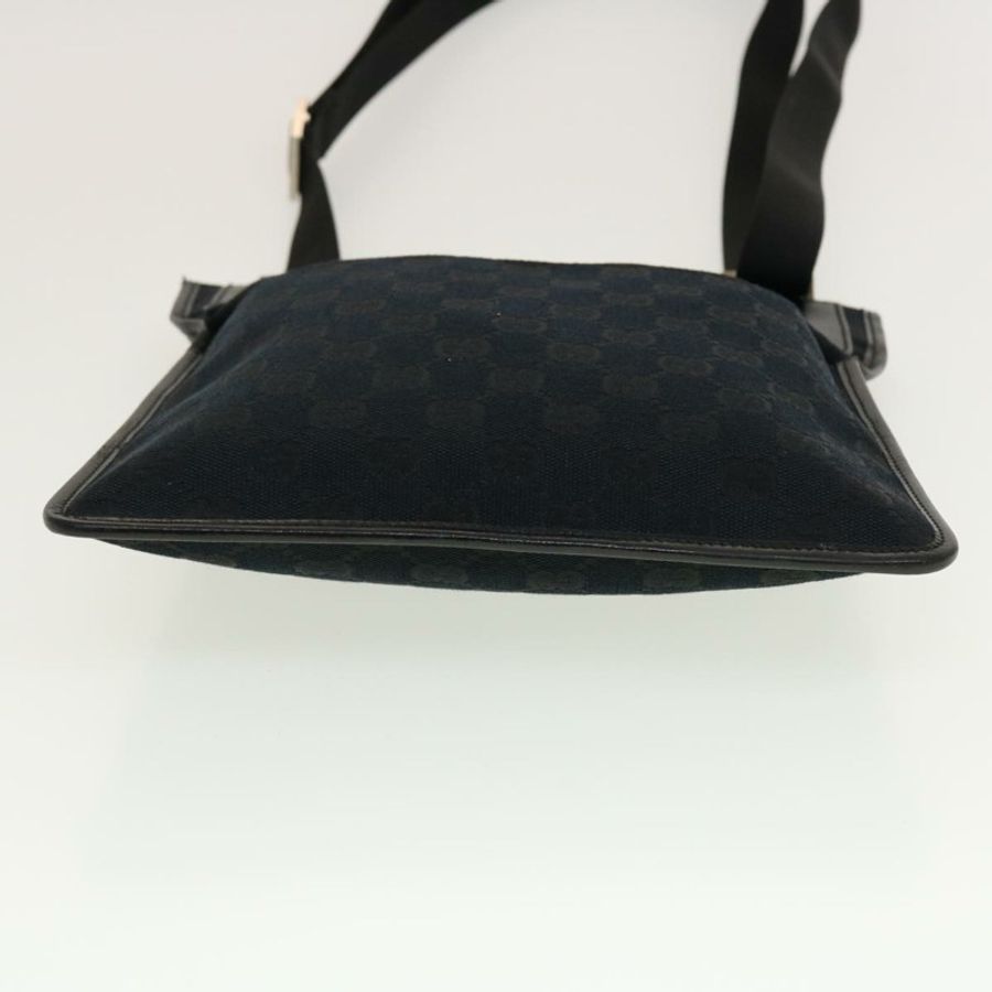 【日本直送】GUCCI GG帆布平底肩背包 黑色 0348 正品 ki2992-4