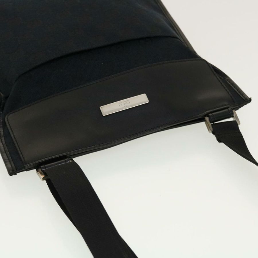 【日本直送】GUCCI GG帆布平底肩背包 黑色 0348 正品 ki2992-5