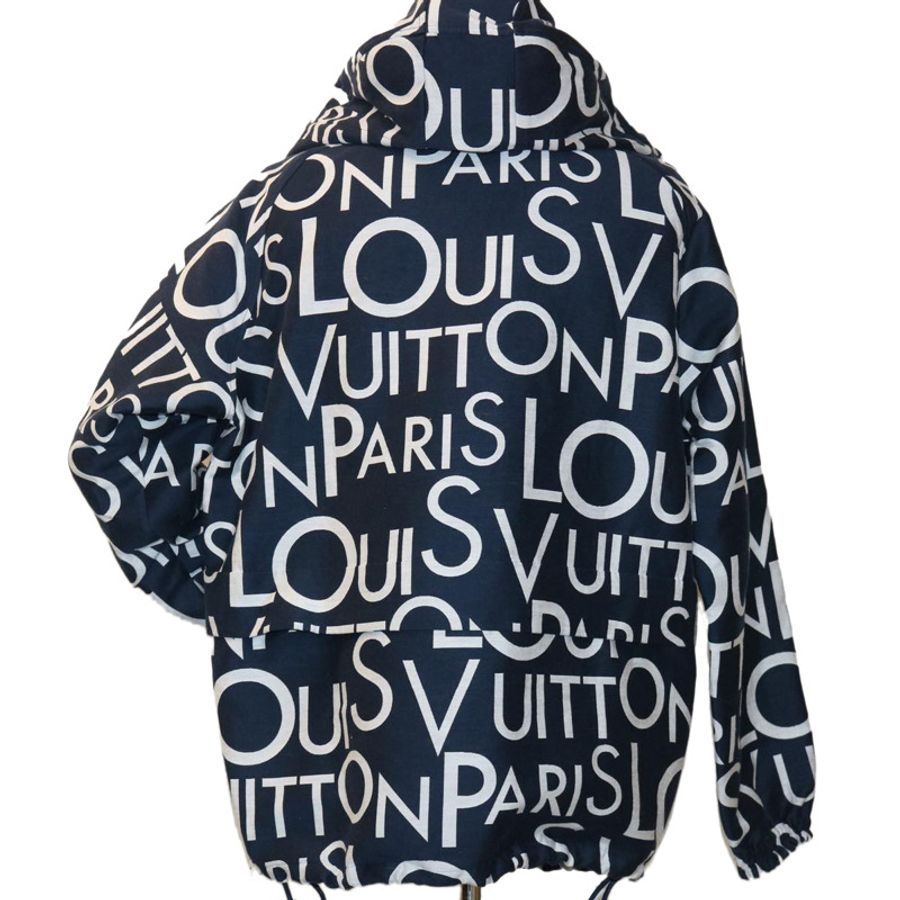 【日本直送】路易威登 (LOUIS VUITTON) 19春夏系列 Galaxy 可折疊 Logo 連帽衫，海軍藍/白色，LV 正品 ak192-1