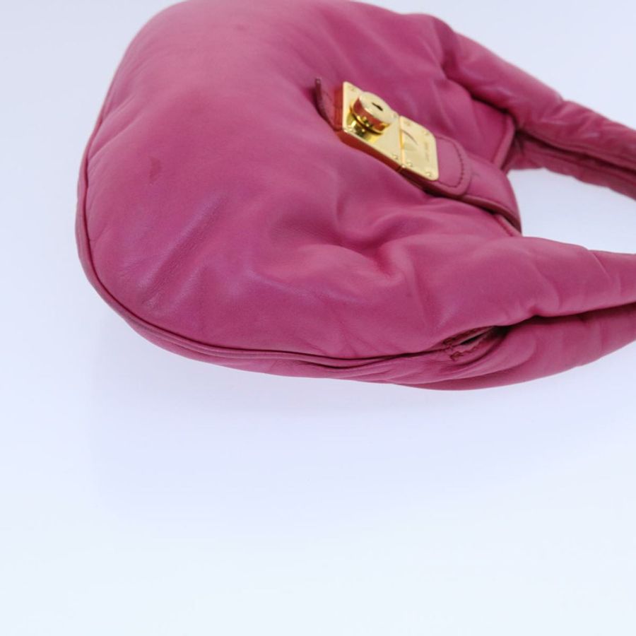 【日本直送】Miu Miu 手提包 皮革 粉紅色 金色 正品 am4820-2