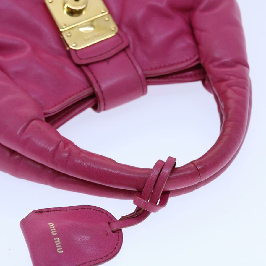 【日本直送】Miu Miu 手提包 皮革 粉紅色 金色 正品 am4820-6