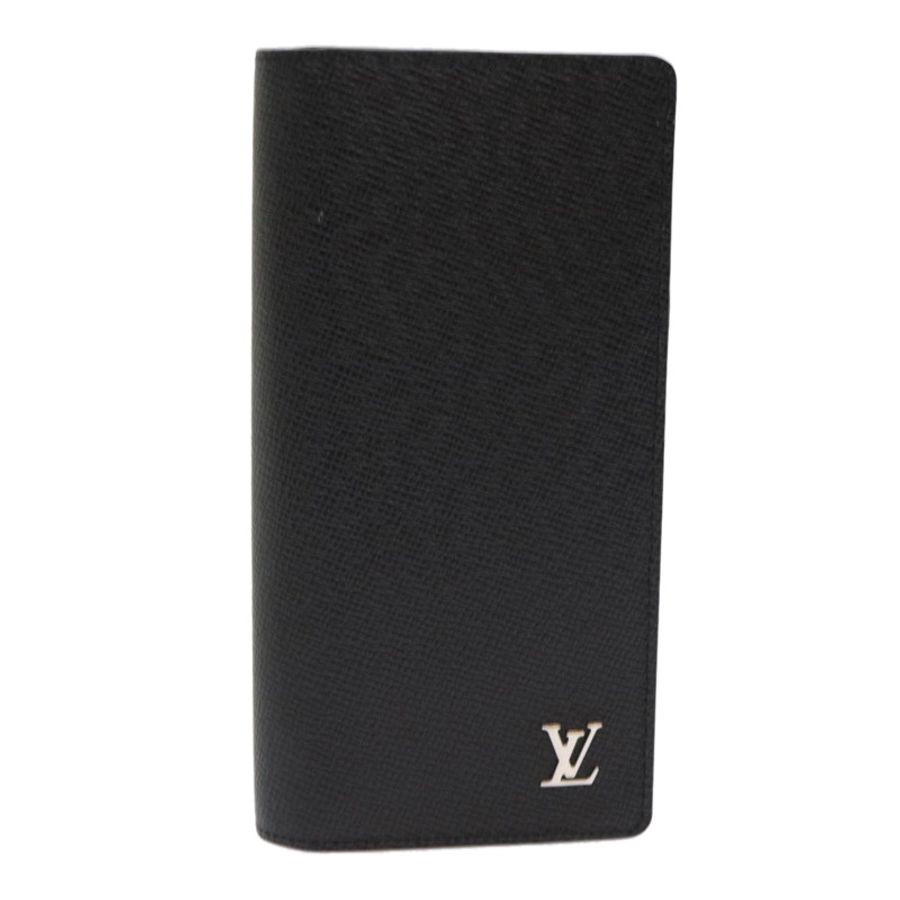 【日本直送】LOUIS VUITTON Taiga 皮革 Portefeuille Braza 皮夾 黑色 M30285 LV 正品 49939A-0