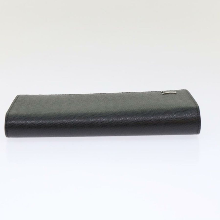 【日本直送】LOUIS VUITTON Taiga 皮革 Portefeuille Braza 皮夾 黑色 M30285 LV 正品 49939A-3