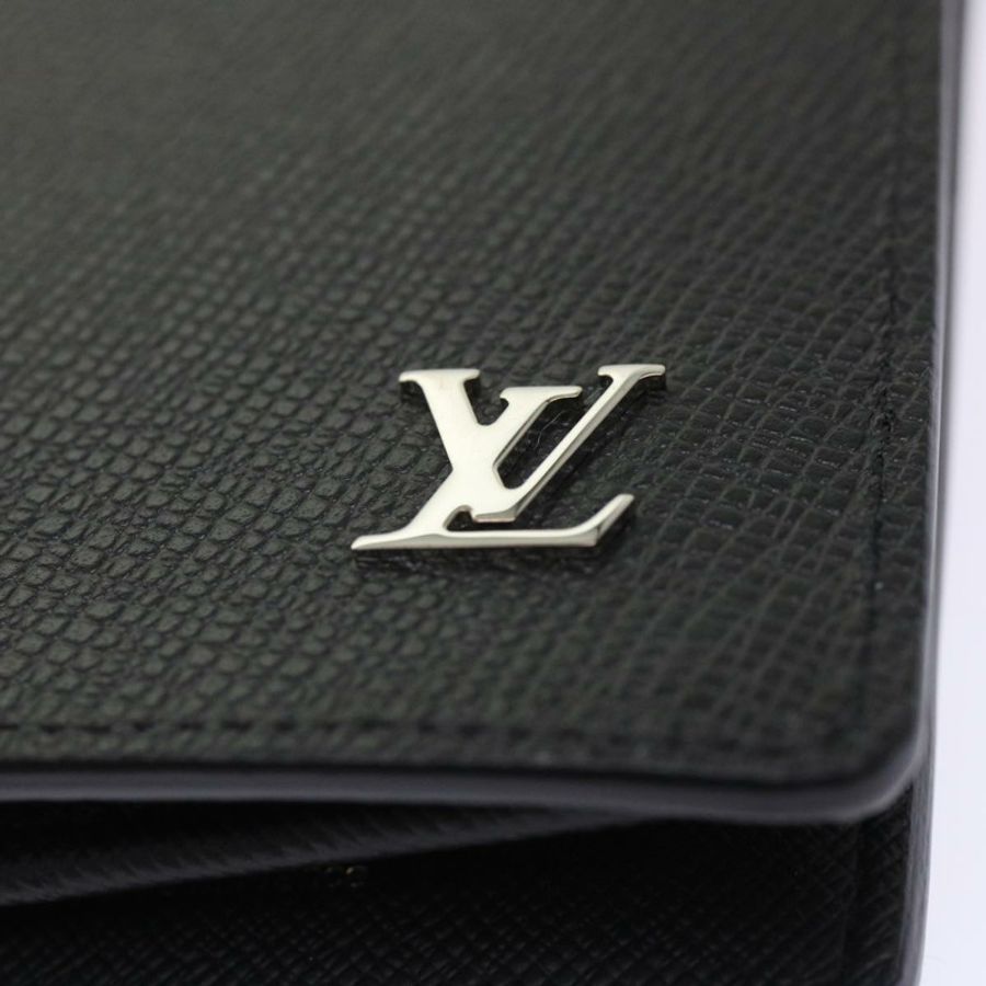 【日本直送】LOUIS VUITTON Taiga 皮革 Portefeuille Braza 皮夾 黑色 M30285 LV 正品 49939A-7