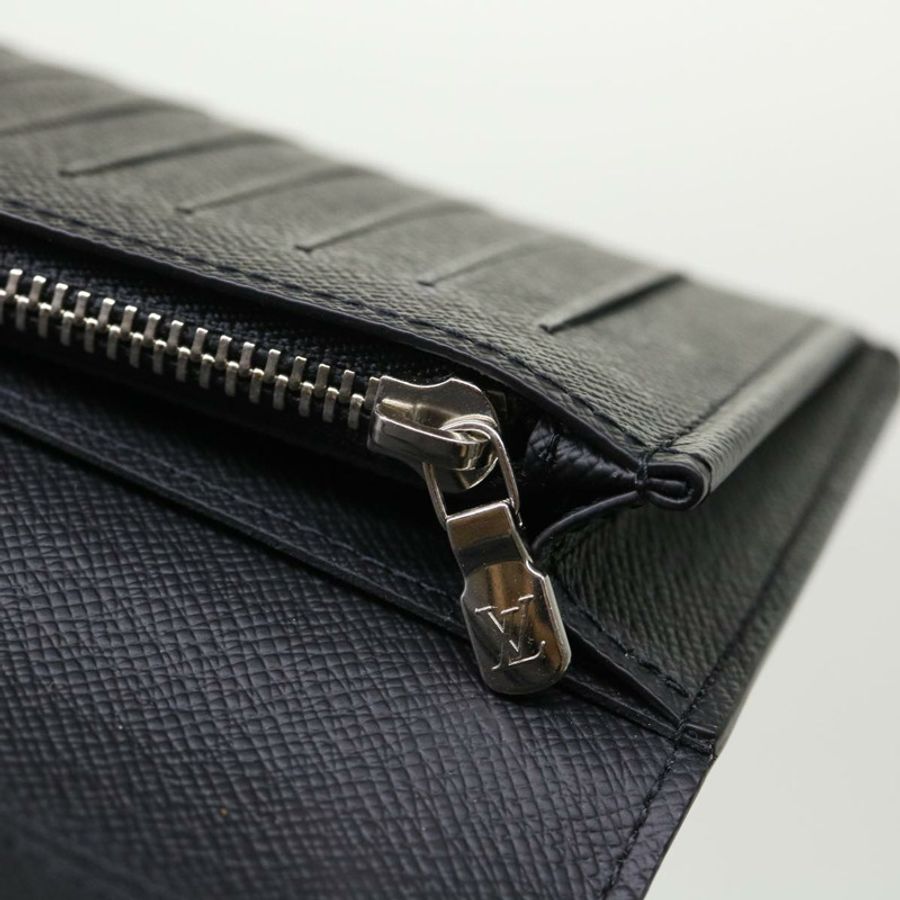 【日本直送】LOUIS VUITTON Taiga 皮革 Portefeuille Braza 皮夾 黑色 M30285 LV 正品 49939A-9