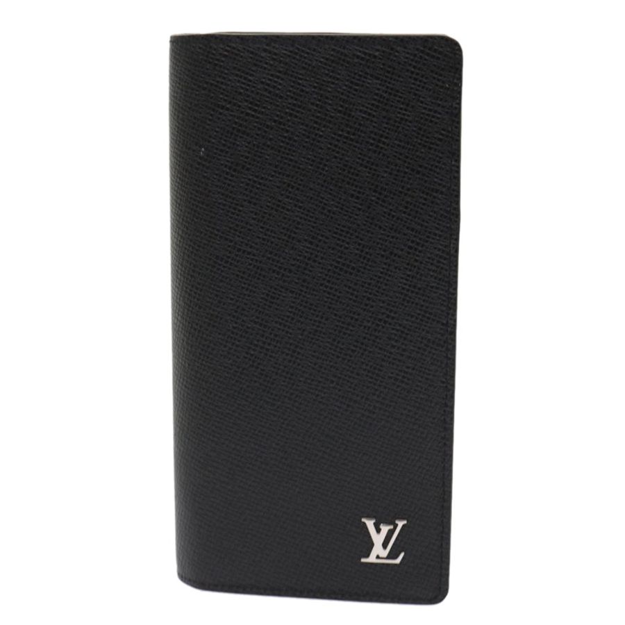 【日本直送】LOUIS VUITTON Taiga 皮革 Portefeuille Braza 皮夾 黑色 M30285 LV 正品 49939A-12