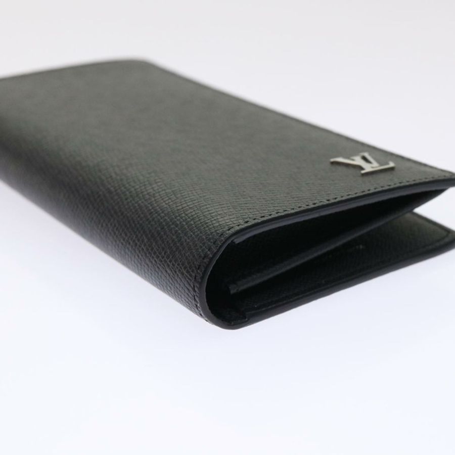 【日本直送】LOUIS VUITTON Taiga 皮革 Portefeuille Braza 皮夾 黑色 M30285 LV 正品 49939A-13