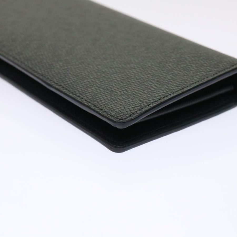 【日本直送】LOUIS VUITTON Taiga 皮革 Portefeuille Braza 皮夾 黑色 M30285 LV 正品 49939A-15