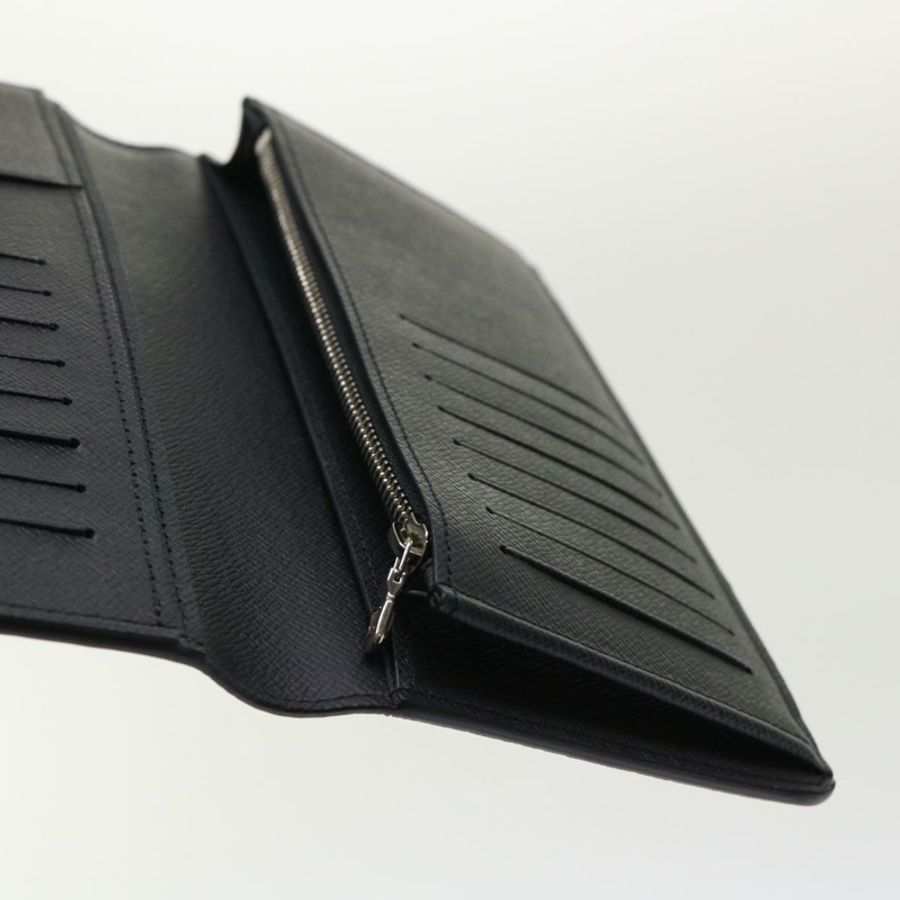 【日本直送】LOUIS VUITTON Taiga 皮革 Portefeuille Braza 皮夾 黑色 M30285 LV 正品 49939A-18