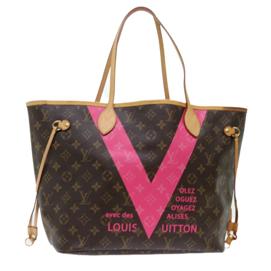 【日本直送】路易威登 Monogram V line Neverfull MM 手提包 粉紅色 M41602 LV Auth am4905-0