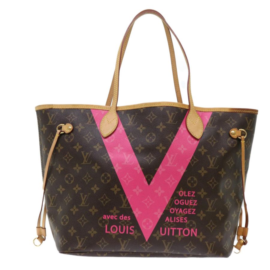 【日本直送】路易威登 Monogram V line Neverfull MM 手提包 粉紅色 M41602 LV Auth am4905-12