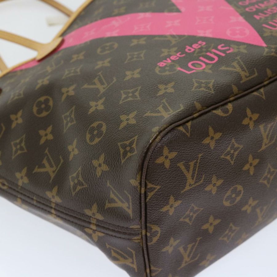 【日本直送】路易威登 Monogram V line Neverfull MM 手提包 粉紅色 M41602 LV Auth am4905-14