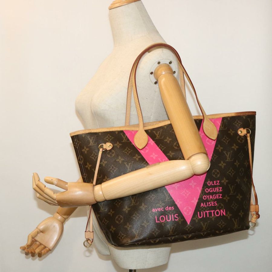 【日本直送】路易威登 Monogram V line Neverfull MM 手提包 粉紅色 M41602 LV Auth am4905-22