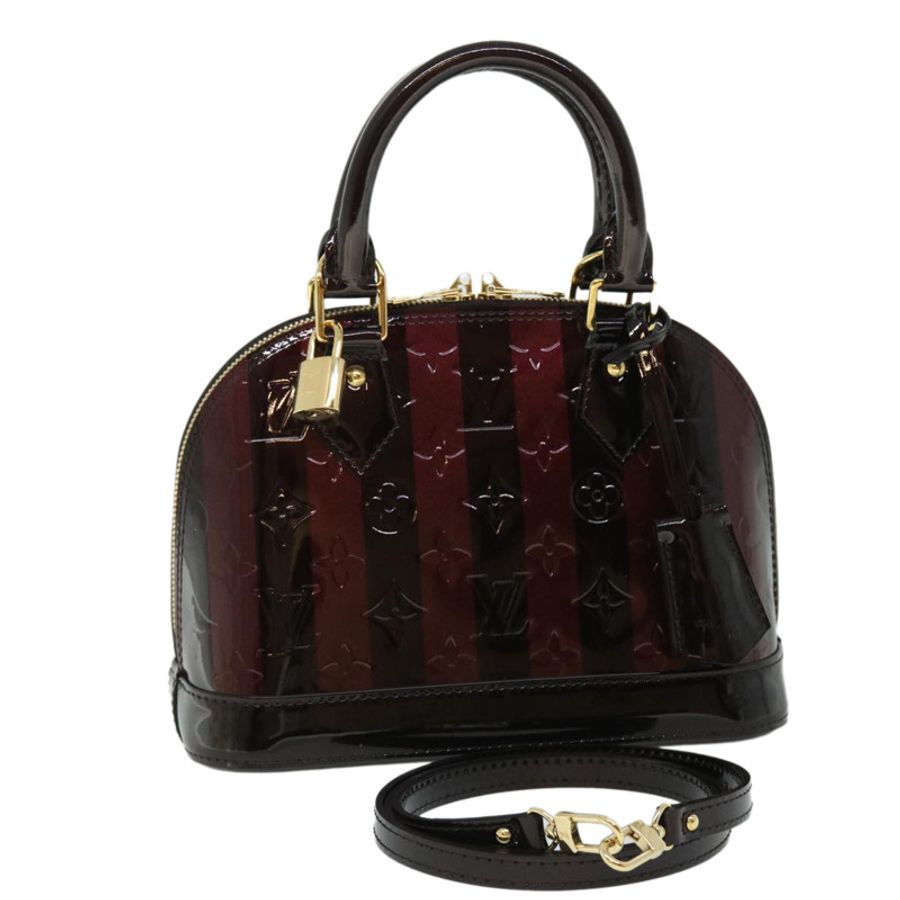 【日本直送】路易威登 Monogram Vernis Rayure Alma BB 包 Amarante M91700 LV 正品 51268A-0