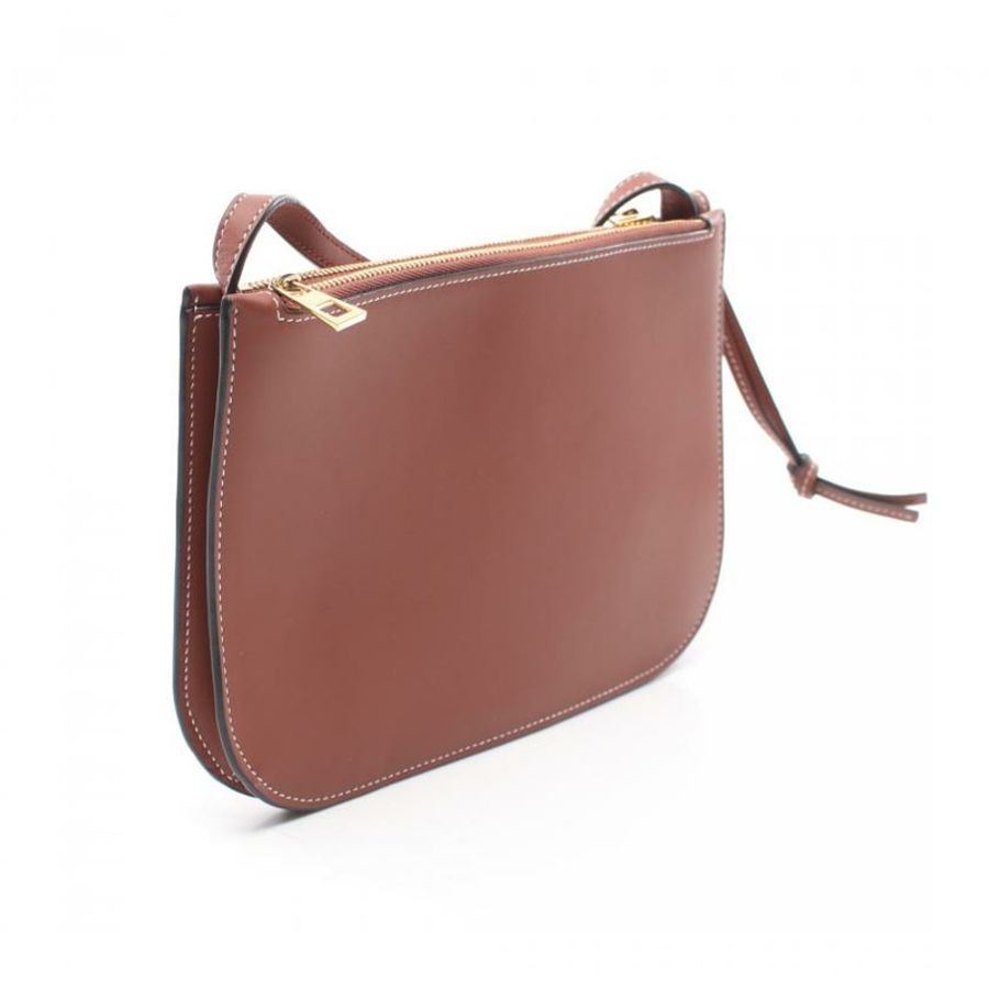 【日本直送】 LOEWE LOEWE GATE DOUBLE ZIP POUCH GATE 雙拉鍊 真皮小袋肩包 棕色-1