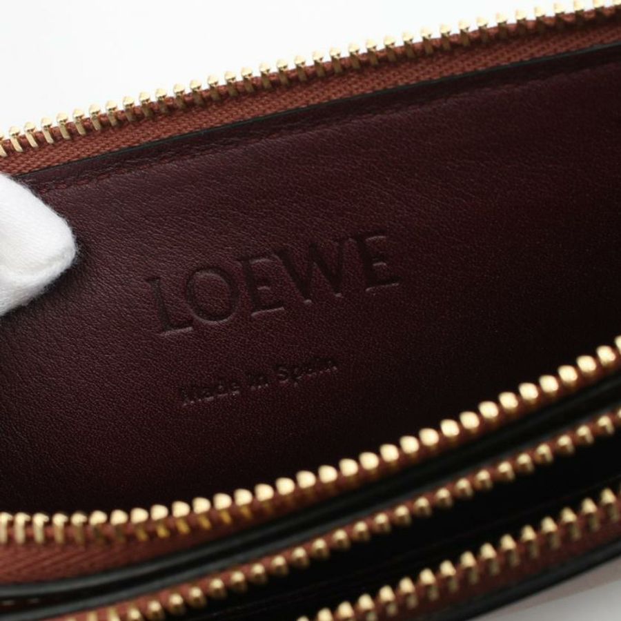 【日本直送】 LOEWE LOEWE GATE DOUBLE ZIP POUCH GATE 雙拉鍊 真皮小袋肩包 棕色-3