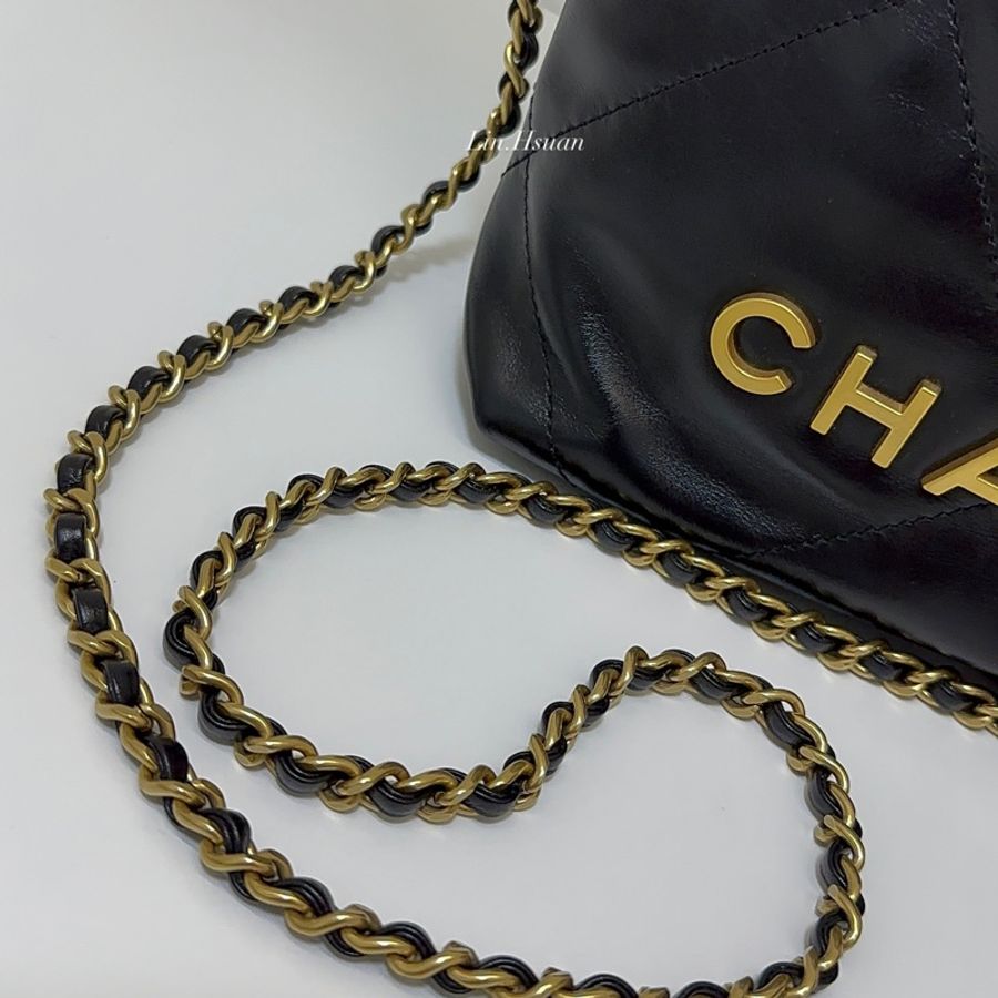 CHANEL MINI22 黑金釦✨ 【頂流小包🖤】-3