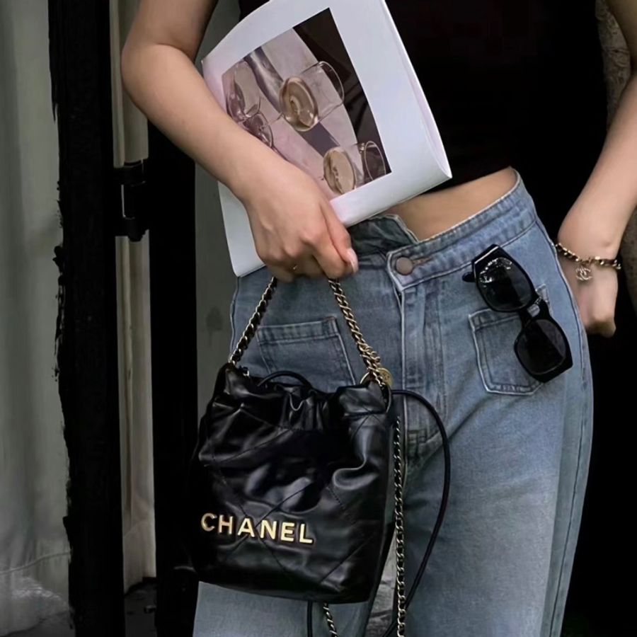 CHANEL MINI22 黑金釦✨ 【頂流小包🖤】-5