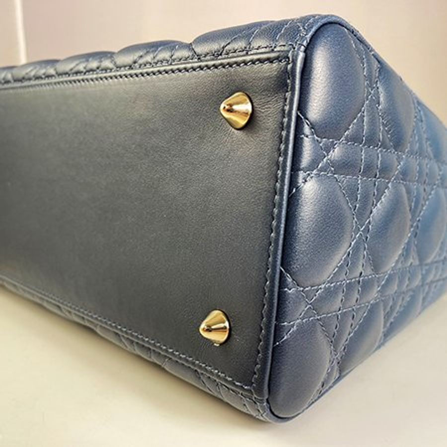 Christian Dior漸變藍色小羊皮LIDY DIOR 5*5 經典黛妃兩用包-4