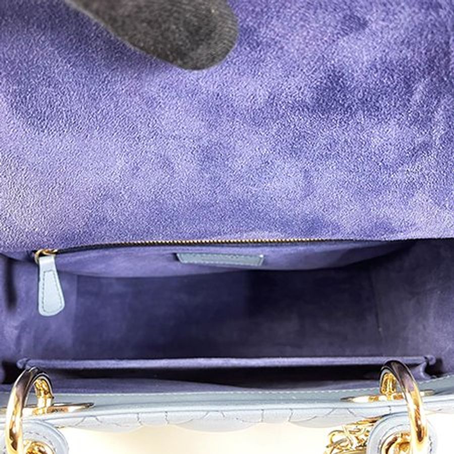 Christian Dior漸變藍色小羊皮LIDY DIOR 5*5 經典黛妃兩用包-5