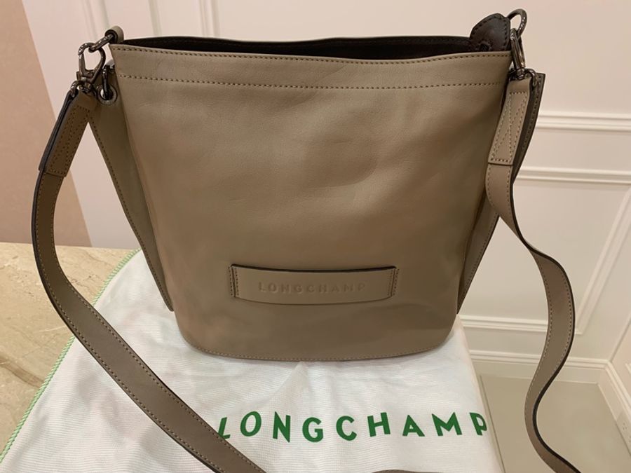 LONGCHAMP 3D系列牛皮壓印兩用水桶包-1