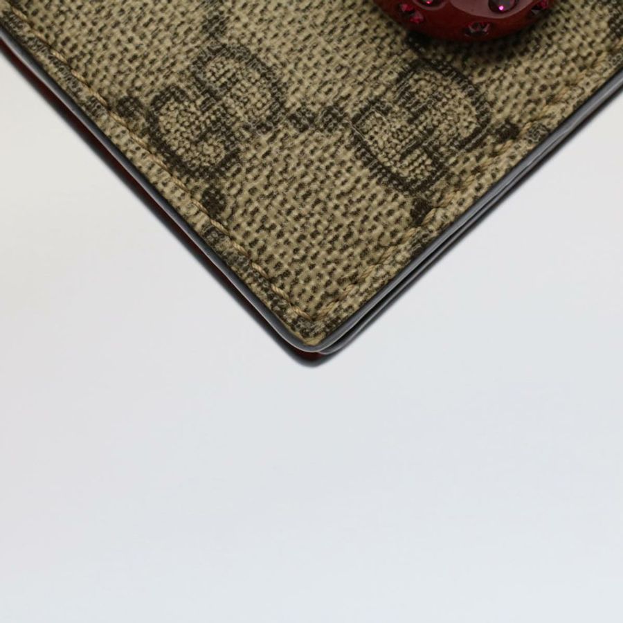 【日本直送】GUCCI GG 帆布櫻桃木錢包 PVC 皮革米色 476050 正品 th3983-8