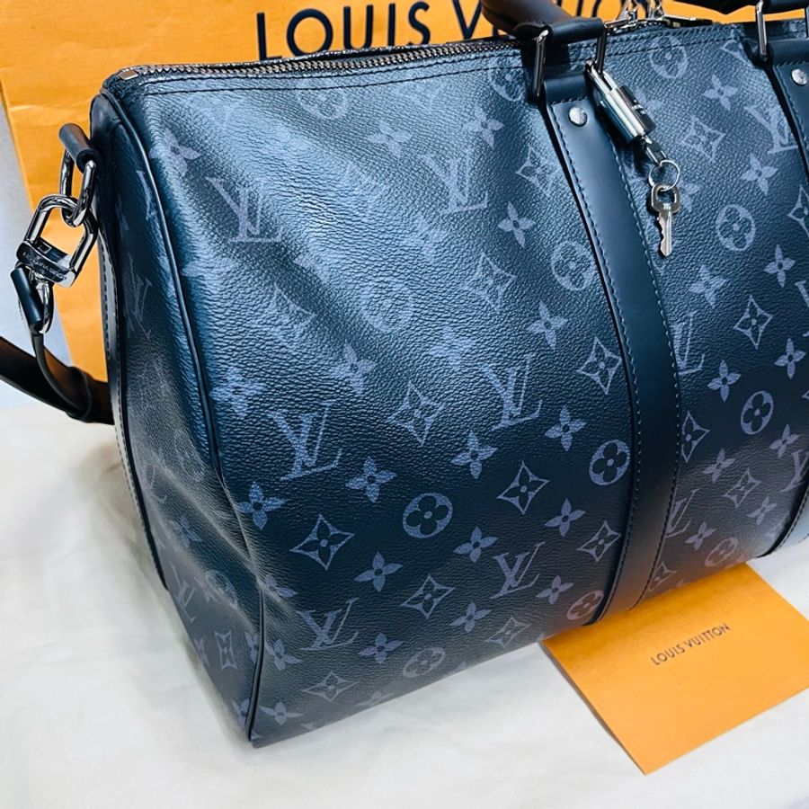 Louis Vuitton Keepall 45 旅行包 (M40569#新款晶片款)-5