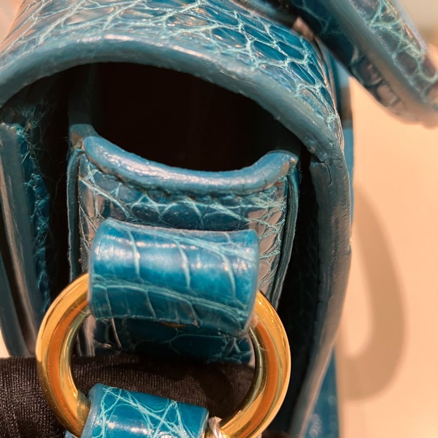 TW0160 Miu Miu 鱷魚皮側肩包 Croc Leather Crossbody Bag-18