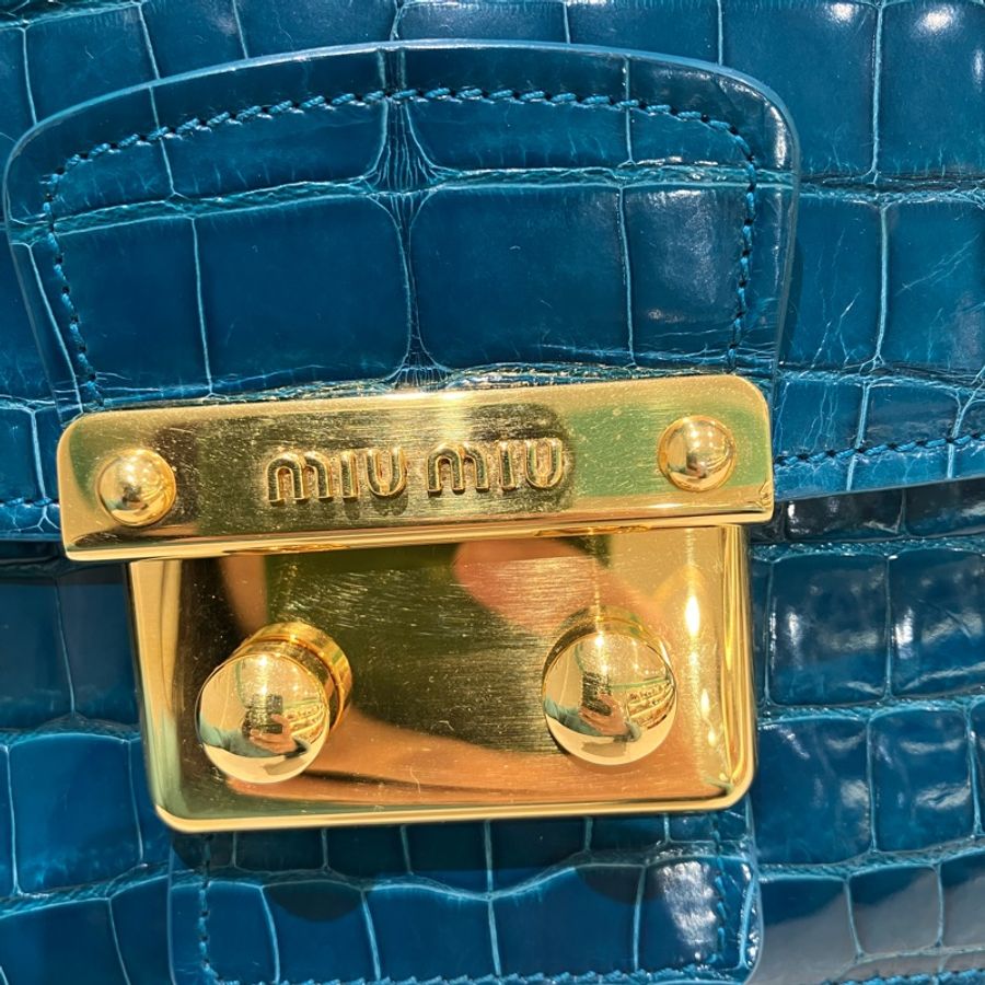 TW0160 Miu Miu 鱷魚皮側肩包 Croc Leather Crossbody Bag-56