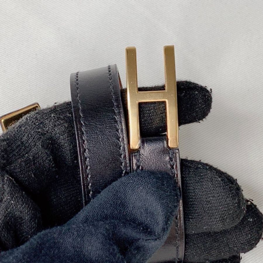 HERMES 經典Drag Double Tour小牛皮雙圈手環-5