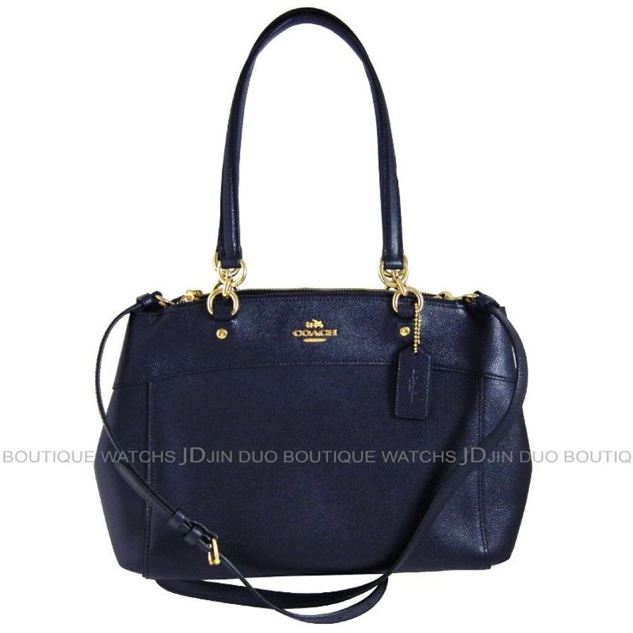 金鐸精品~2303 COACH F25397深藍色皮革紋手提側肩背殺手包 全新品-0