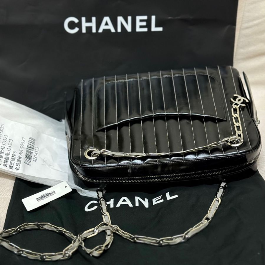 🔥秒殺甜價🔥#chanel #香奈兒 #vintage 黑銀鍊包 甜酷姐妹必收款💕-29