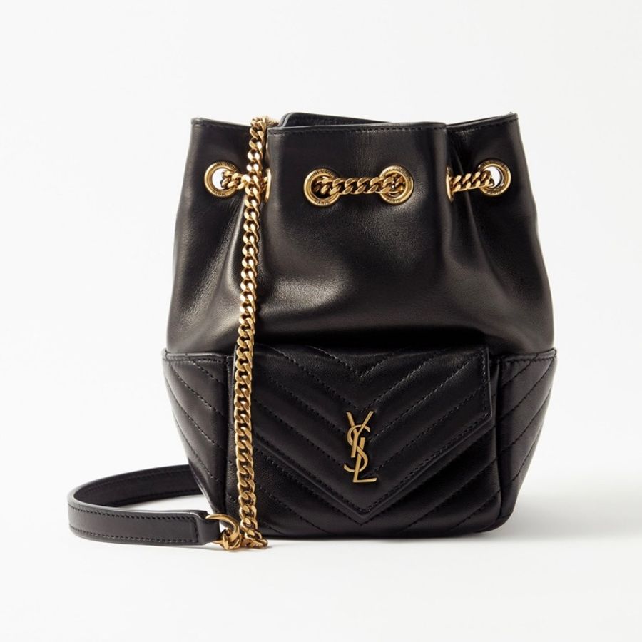 YSL聖羅蘭 Saint Lauren JOE絎縫小羊皮迷你水桶袋-0